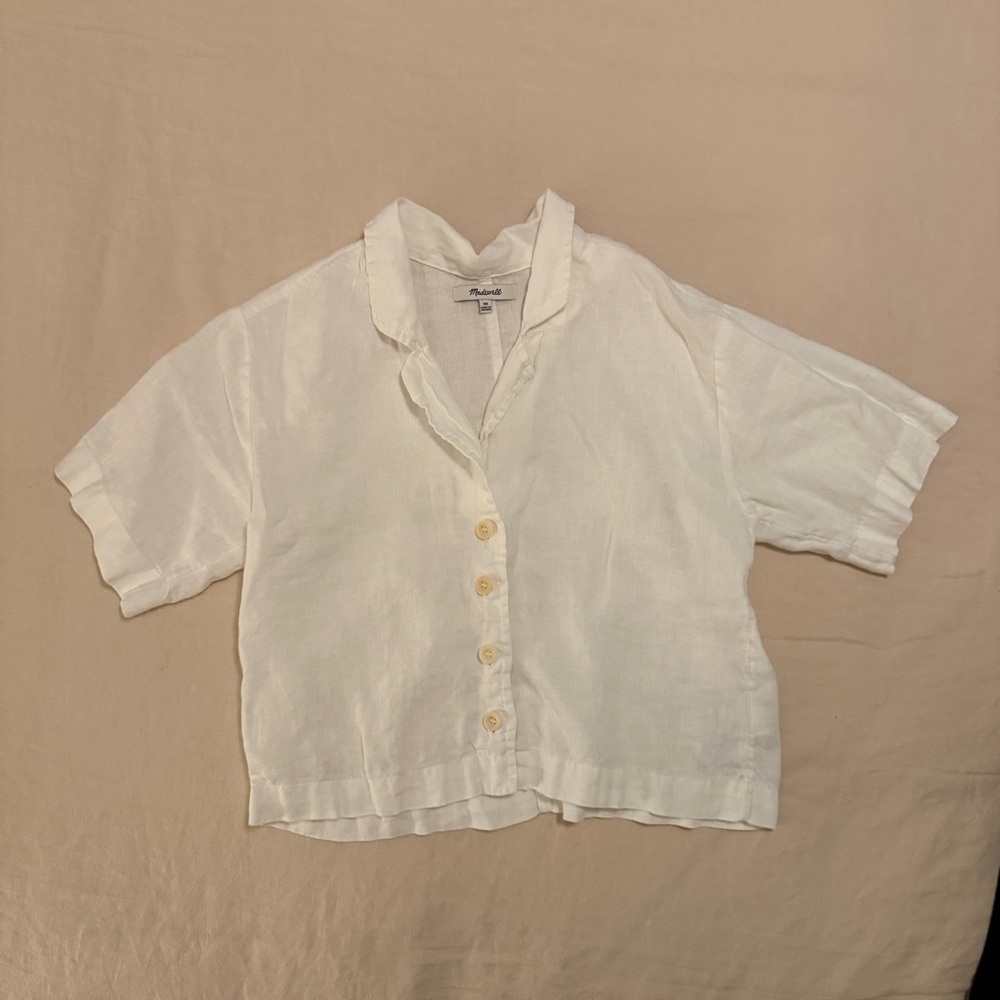 Madewell cropped linen shirt